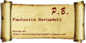 Paulovics Bernadett névjegykártya