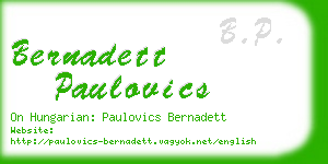 bernadett paulovics business card